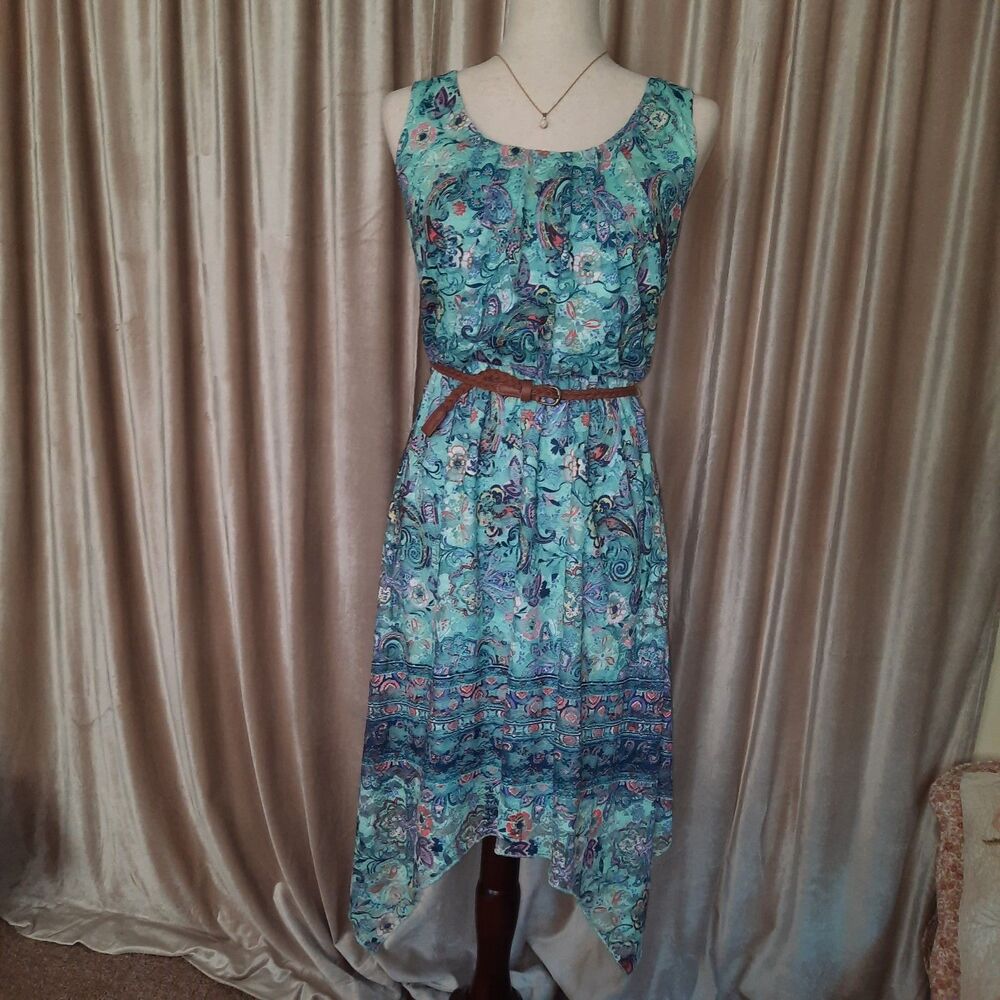 No Boundaries Blue Paisley Lace Dress Sz L